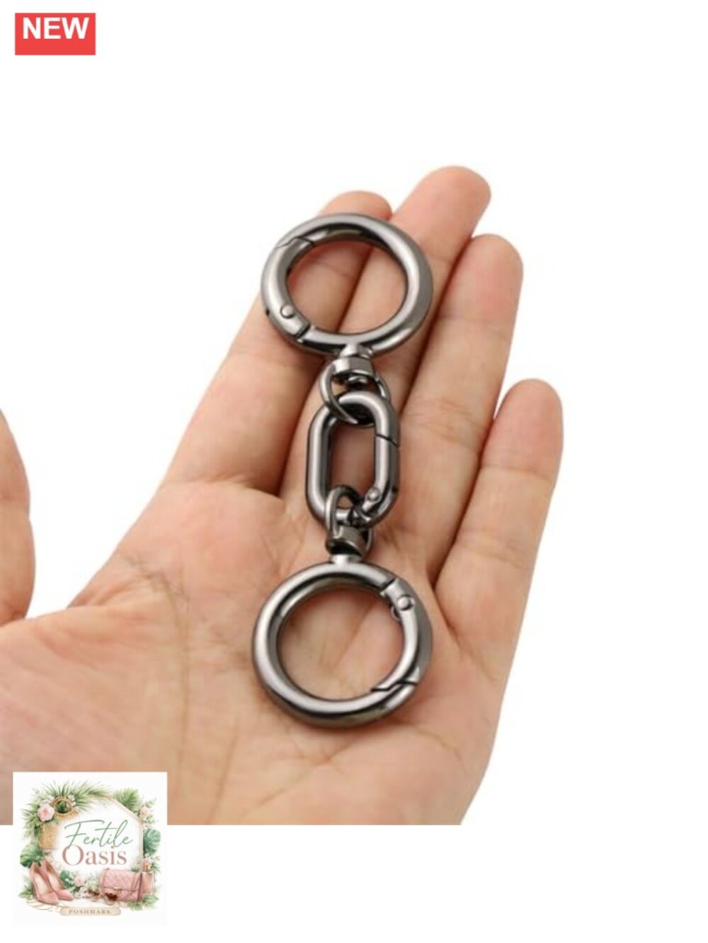 Zinc Alloy Chain Strap Extender for Handbags Purse Replacement - 4 Keychains 2